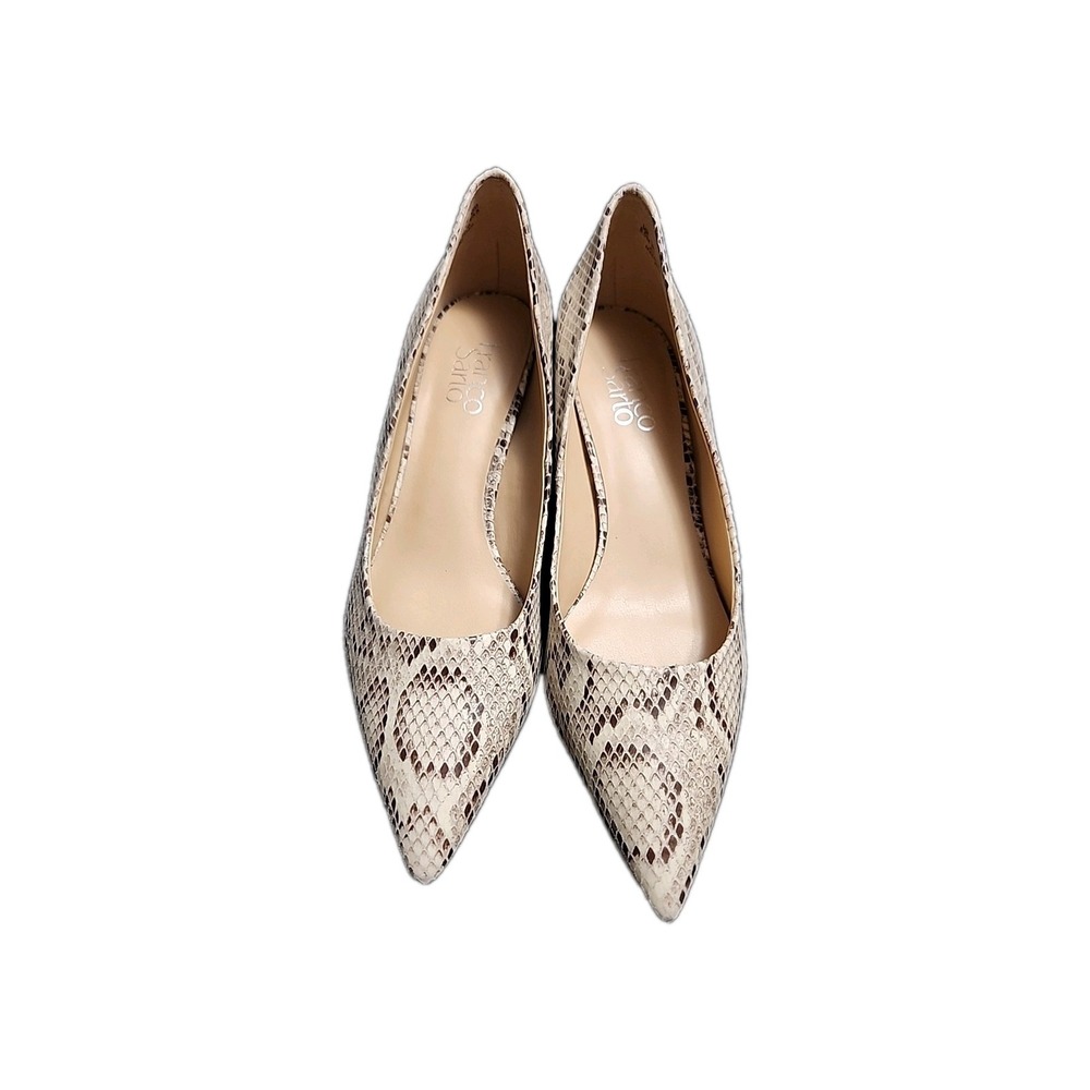 Franco Sarto Romi Women's Size 8.5‎ Snake Print Pointed Toe Pumps Faux Leather